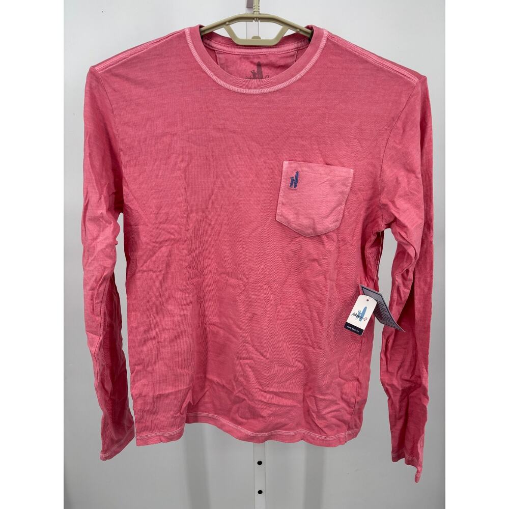Johnnie-O Brennan Long Sleeve T-Shirt Mens S Malibu Red Crew Neck JMLT2190 NWT